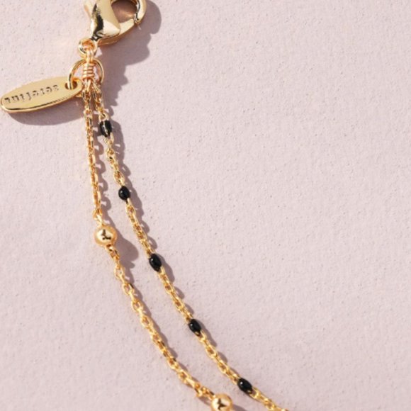 Anthropologie Delicate Jeweled Double-Chain Bracelet NWT - Picture 3 of 3